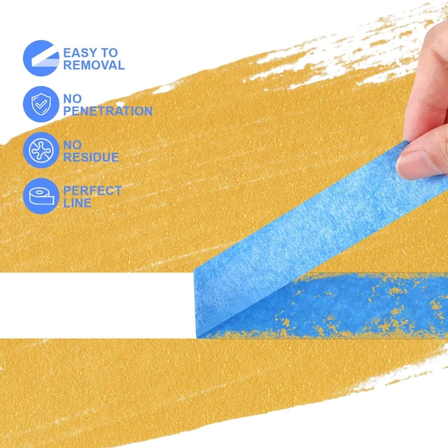 Alt view image 4 of 7 - 30 Rolls Painters Tape 1 Inch Wide, Blue Masking Tape for Painting 55yds UV Resistant, No Residue, Sharp Lines, Multi-Surface Blue Painters Tape for Wall Painting, Home, Indoor and Outdoor