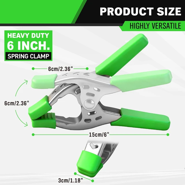 Alt view image 2 of 7 - 27-Piece 6-inch Heavy Duty Spring Clamp, Large Spring Clamps for Woodworking, Metal Clips 2.4-inch Jaw Opening Clamps for Backdrop, Pool Cover, Photography