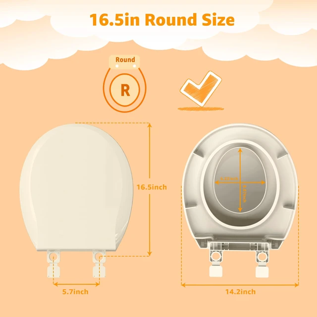 Alt view image 5 of 6 - Potty Training Seat Built-in Toilet Seat, Round Toilet Seat 16.5inch with Baby Seat 2 in 1 Soft Close Quiet No Slapping, Magnetic Absorption, Easy Installation for Bottom Fixing ToiletAlmond