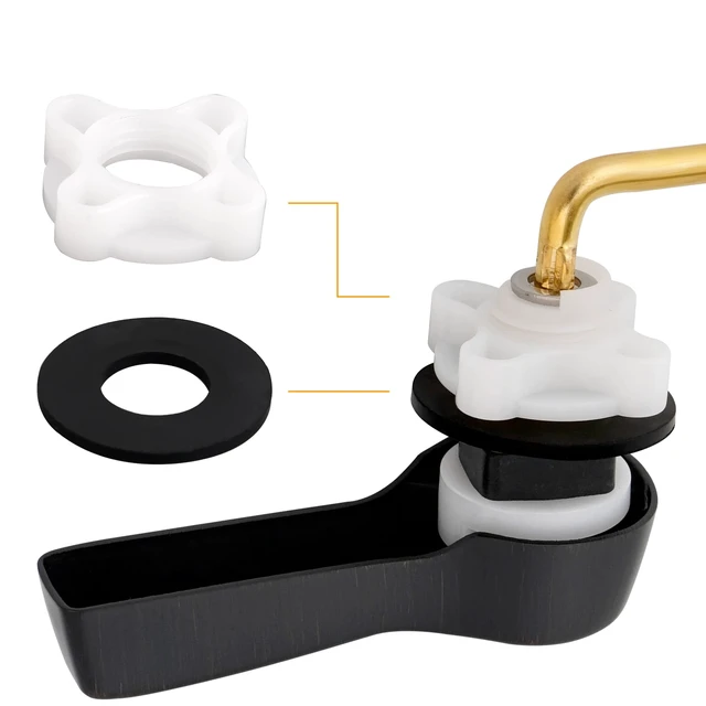 Alt view image 2 of 7 - Universal Metal Side Mount Toilet Handle Kit, Oil Rubbed Bronze Solid Brass Toilet Flush Tank Lever with Stainless Steel Adjustable Flapper Chains, Side Tank Toilet Handle for Most Toilets