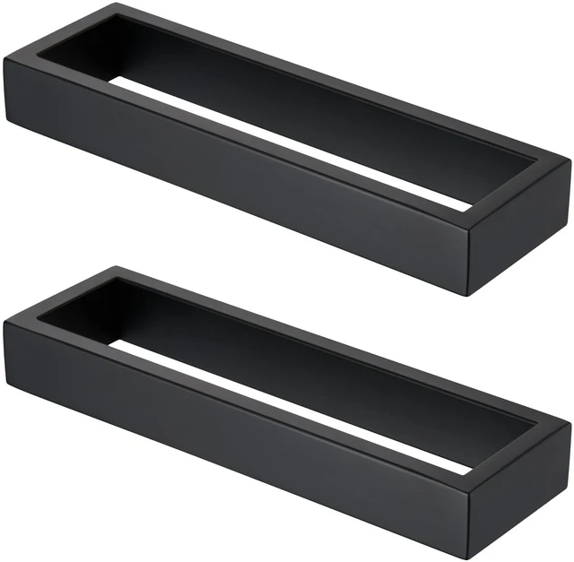 Main image of Towel Rings Matte Black Hand Towel Bar Holder 9-Inch Kitchen Rack Stainless Steel for Bathroom Hardware Wall Mounted, 2 Pack B4008BK-L9-P2