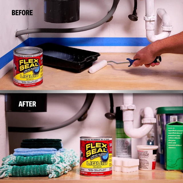 Alt view image 4 of 7 - Rubber Sealant Coating, Waterproof, Clear, 32 oz Stops leaks fast, brush, roll, dip or pour on, UV resistant, prevents rust, corrosion, roof, basement, RV, gutters, masonry