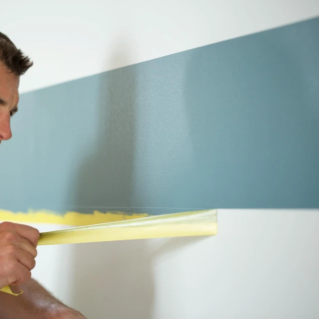 Alt view image 6 of 7 - Delicate Surface Painters Tape with PAINTBLOCK, 1.5 in Wide (1.41 in x 60 yd), Low Adhesion, Painting Tape Ideal for Freshly Painted Walls, Trim & Surfaces, Yellow, 4 Rolls (240662)