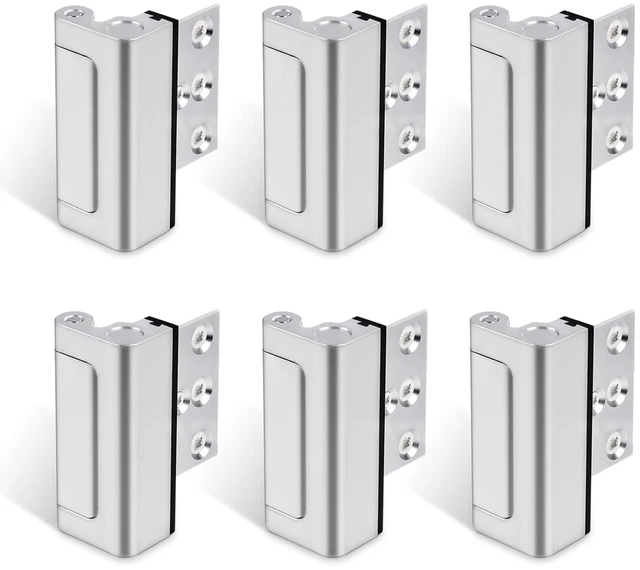 Main image of Home Security Door Reinforcement Lock, Childproof Safety Latch 6Pack Top Door Lock Stopper for Toddlers Safety, Prevents Home Unauthorized Entry, Aluminum Construction, Withstands 800lbs