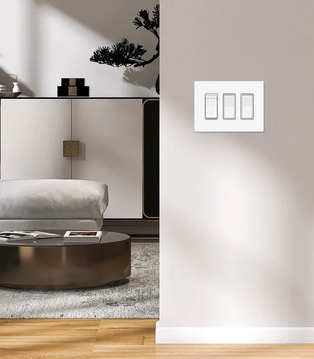 Alt view image 6 of 7 - OVERSIZED Screwless Switch Plate - 5.5" x 7.63" - Jumbo 3 Gang Decorator GFCI Style - Unbreakable Polycarbonate - Three Gang Screwless Light Switch Cover Plate - Glossy White (5 Pack)