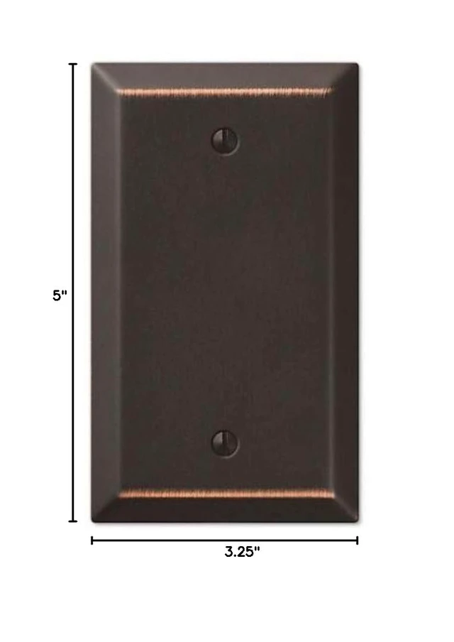 Alt view image 2 of 2 - Metal Oil Rubbed Bronze Wall Switch Plate Outlet Cover Toggle Rocker GFI (Blank Plate 10 PACK)