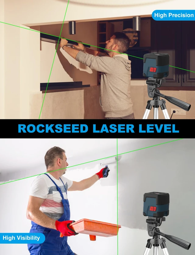 Alt view image 5 of 7 - Laser Level, Cross Line Laser with Self-Leveling, Vertical and Horizontal Line, Rotatable 360 Degree, Carrying Pouch, Battery Included (Green)