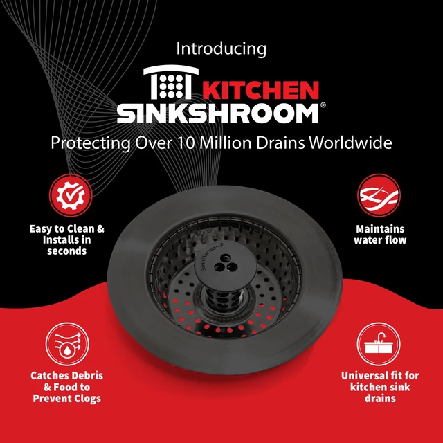 Alt view image 6 of 7 - Kitchen Clog-Free Kitchen Sink Drain Strainer with Stopper - Sink Protector for Kitchen Sink, Stainless Steel, Matte Black