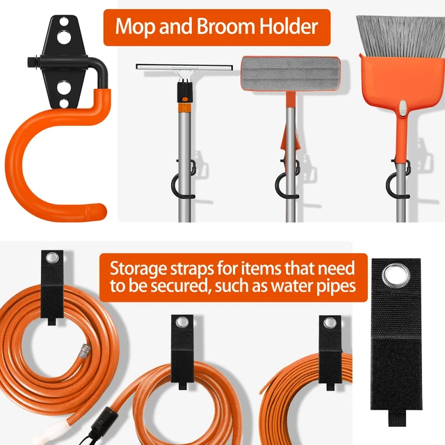 Alt view image 5 of 7 - 18 Pack Garage Hooks Heavy Duty - Anti-Slip Coating Garage Storage Hooks for Hanging BikeLadderGarden ToolsHose