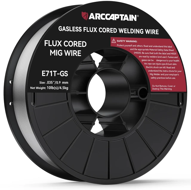 Main image of Flux Core Welding Wire E71T-GS.035" 10LB x 1 Mild Carbon Steel, Gasless Welding with Stable Arc, Low Spatter, Smooth Feeding & Reliable All-Position Performance