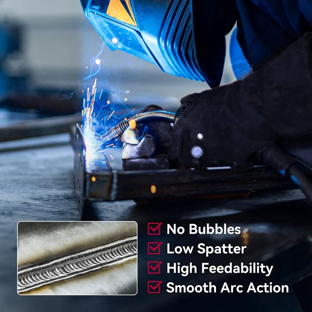 Alt view image 2 of 7 - Flux Core Welding Wire E71T-GS.035" 10LB x 1 Mild Carbon Steel, Gasless Welding with Stable Arc, Low Spatter, Smooth Feeding & Reliable All-Position Performance