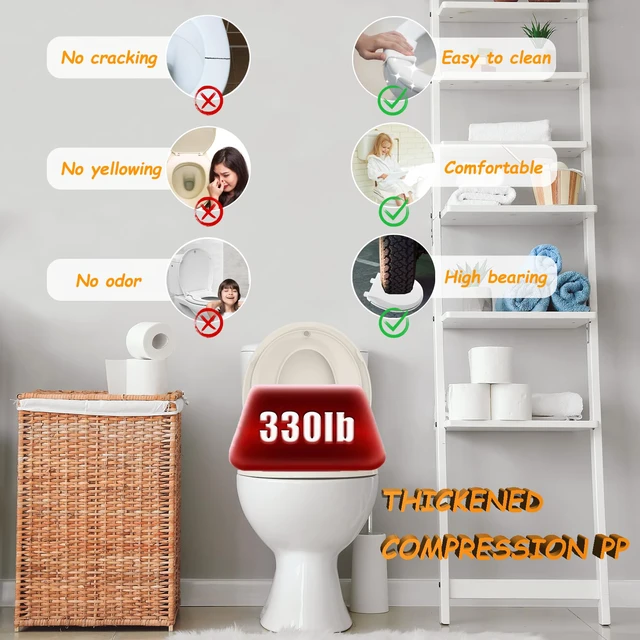 Alt view image 4 of 6 - Potty Training Seat Built-in Toilet Seat, Round Toilet Seat 16.5inch with Baby Seat 2 in 1 Soft Close Quiet No Slapping, Magnetic Absorption, Easy Installation for Bottom Fixing ToiletAlmond