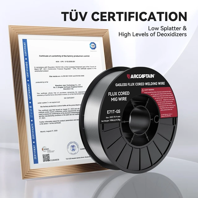 Alt view image 6 of 7 - Flux Core Welding Wire E71T-GS.035" 10LB x 1 Mild Carbon Steel, Gasless Welding with Stable Arc, Low Spatter, Smooth Feeding & Reliable All-Position Performance