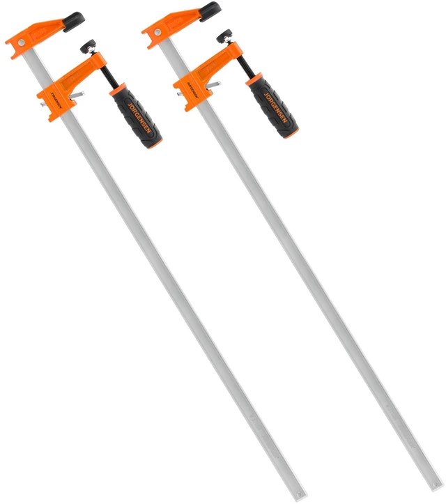 Main image of 24" Medium-Duty Steel Bar Clamp Set, 600 lbs Load Limit, 2-Pack F Clamps for Woodworking, Metalworking and DIY Projects