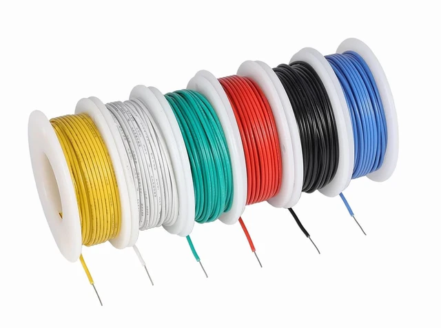 Main image of 30 AWG Solid Tinned Copper Wire Kit, 6 Colors 100 ft Each 100 ft Each