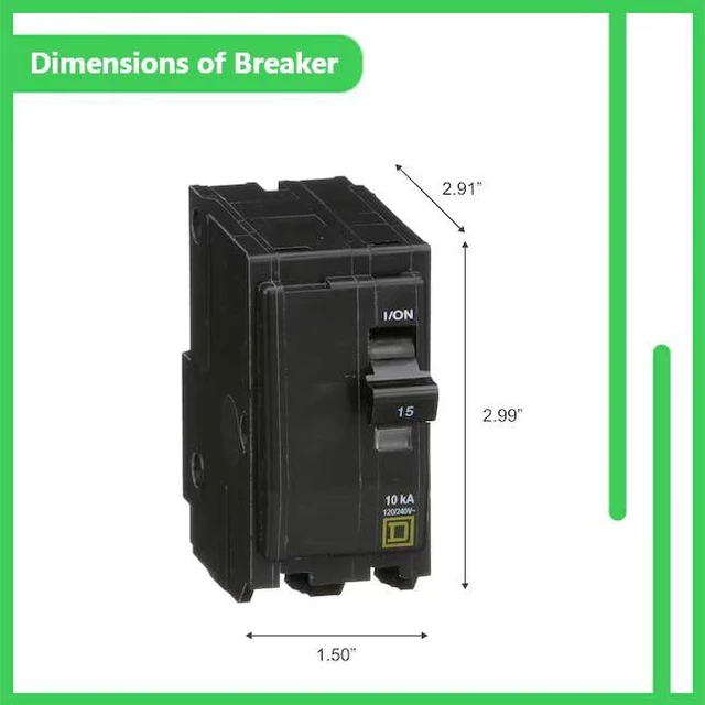 Alt view image 6 of 7 - Genuine Square D QO215 15 Amp Double Pole Circuit Breaker Kit UL Listed, Plug-On Replacement for QO Load Center Panel Box, 15A, 120/240V, 10kAIC, 15Amp, 2 Pole QO Circuit Breaker, 1 Pack