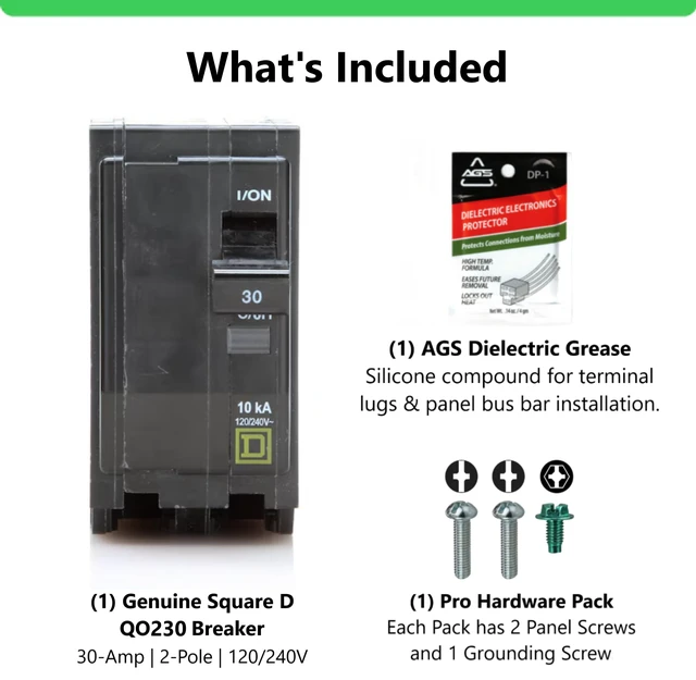 Alt view image 4 of 7 - Genuine Square D QO230 30 Amp Double Pole Circuit Breaker Kit Plug-On Replacement for QO Load Center Panel Box, UL Listed, 30A, 120/240V, 10kAIC, 30Amp, 2 Pole QO Breaker, 1 Pack