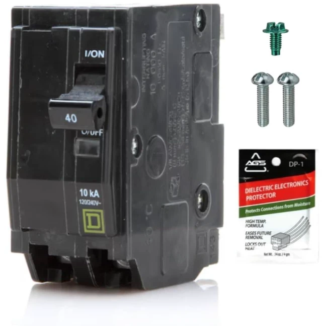 Main image of Genuine Square D QO240 40 Amp Double Pole Circuit Breaker Kit UL Listed, Plug-On Replacement for QO Load Center Panel Box, 40A, 120/240V, 10kAIC, 40Amp, 2 Pole QO Circuit Breaker, 1 Pack
