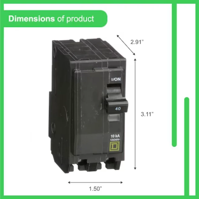 Alt view image 7 of 7 - Genuine Square D QO240 40 Amp Double Pole Circuit Breaker Kit UL Listed, Plug-On Replacement for QO Load Center Panel Box, 40A, 120/240V, 10kAIC, 40Amp, 2 Pole QO Circuit Breaker, 1 Pack