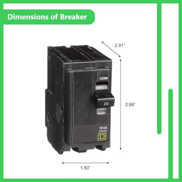 Alt view image 6 of 7 - Genuine Square D QO220 20 Amp Double Pole Circuit Breaker Kit UL Listed, Plug-On Replacement for QO Load Center Panel Box, 20A, 120/240V, 10kAIC, 20Amp, 2 Pole QO Circuit Breaker, 1 Pack