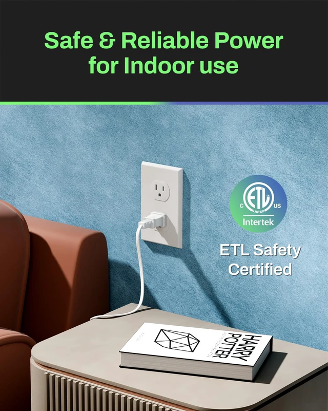 Alt view image 4 of 7 - 3-Outlet Indoor Extension Cord, 6/9/12 ft Variety 3-Pack, 16/2 SPT-2, 2 Prong Polarized Plug, White Household Power Cord for Home, Office & Holiday Decorations