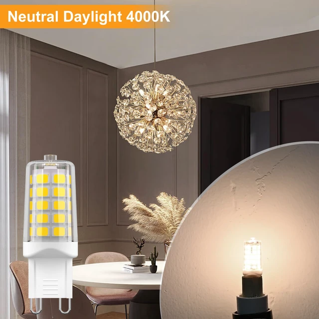 Alt view image 4 of 6 - G9 LED Bulb Dimmable 4W 4000K Natural White 12 Pack 40W Equivalent No Flicker, 450LM, Ceramic Base - Ideal for Kitchen, Office, Reading Room, Makeup Area