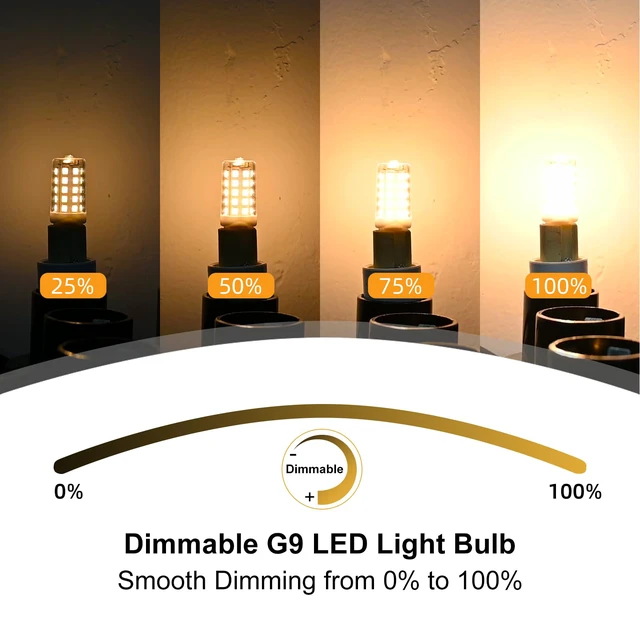 Alt view image 3 of 7 - Dimmable G9 LED Bulb 4W T4 2700K Soft Warm White 12Pack 120V 40W Halogen Equivalent T4 No Flicker, 450LM, Ceramic Base Perfect for Chandelier, Ceiling Fan, Cabinet