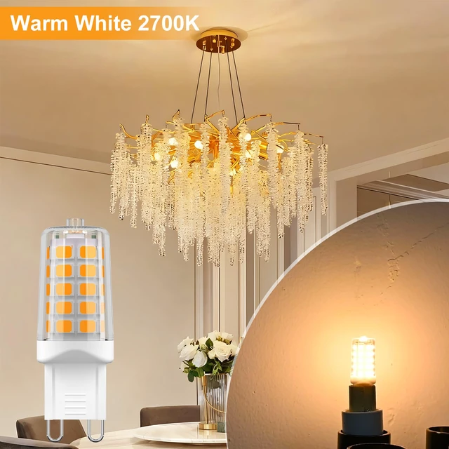Alt view image 4 of 7 - Dimmable G9 LED Bulb 4W T4 2700K Soft Warm White 12Pack 120V 40W Halogen Equivalent T4 No Flicker, 450LM, Ceramic Base Perfect for Chandelier, Ceiling Fan, Cabinet
