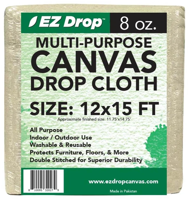 Main image of Painter's Large Canvas Fabric Drop Cloth for Painting (12 ft. x 15 ft.)
