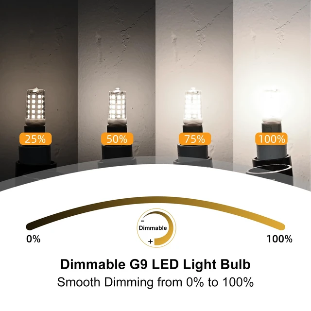 Alt view image 3 of 6 - G9 LED Bulb Dimmable 4W 5000K Daylight White, 12 Pack T4 G9 Bi-pin Base Halogen Replacement 120V No Flicker 450LM, Ceramic Base - Great for Workshop, Studio, Garage, Craft Room