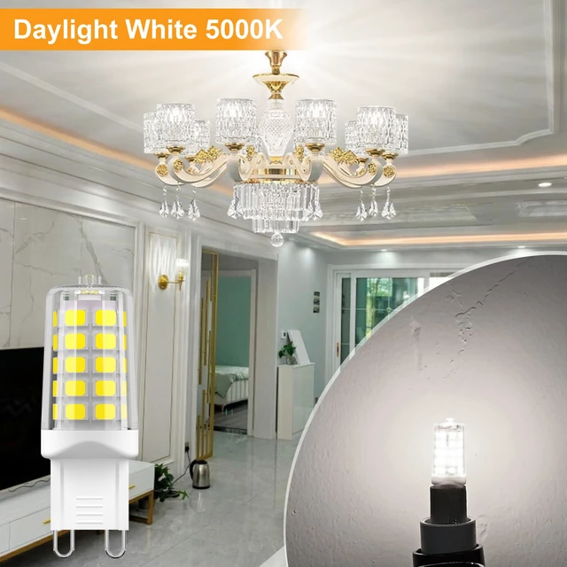Alt view image 4 of 6 - G9 LED Bulb Dimmable 4W 5000K Daylight White, 12 Pack T4 G9 Bi-pin Base Halogen Replacement 120V No Flicker 450LM, Ceramic Base - Great for Workshop, Studio, Garage, Craft Room