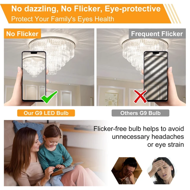 Alt view image 5 of 6 - G9 LED Bulb Dimmable 4W 5000K Daylight White, 12 Pack T4 G9 Bi-pin Base Halogen Replacement 120V No Flicker 450LM, Ceramic Base - Great for Workshop, Studio, Garage, Craft Room