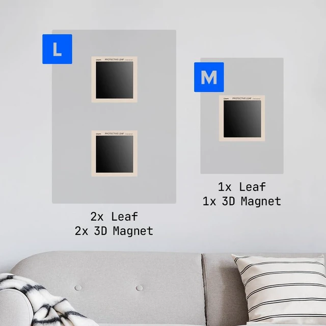 Alt view image 4 of 7 - Magnetic Wall Mount Kit for Hanging Pictures, 3D Magnets Stickers Peel & Stick Magnet with Wall-Safe Removable Adhesive Leaf - No Drill, Damage-Free Magnets for Wall Art, Metal Posters Prints