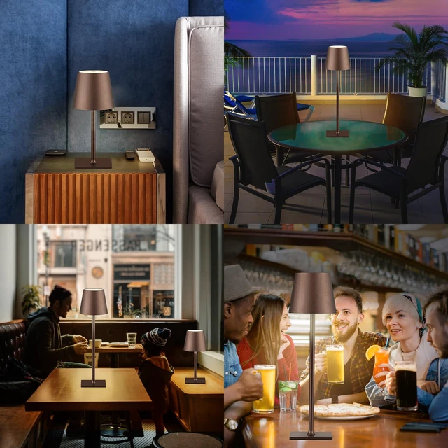 Alt view image 7 of 7 - 2 Pack Cordless Table Lamps, 3 Colors Stepless Dimming, 5000mAh Rechargeable Battery LED Desk Lamp for Bedroom/Couple Dinner/Desk/Cafe/Dining Room/Terrace