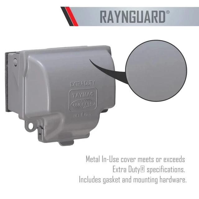Alt view image 3 of 7 - MX3300 RaynGuard Extra Duty Metal Weatherproof in-Use Cover, 1-Gang, Gray