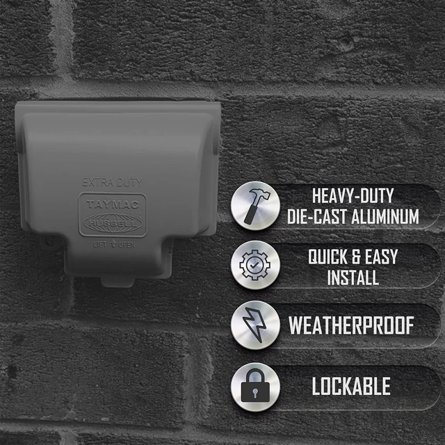 Alt view image 4 of 7 - MX3300 RaynGuard Extra Duty Metal Weatherproof in-Use Cover, 1-Gang, Gray