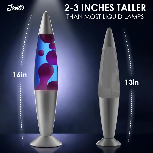 Alt view image 5 of 7 - 16" Beautiful Liquid Lamp- Blue with Purple Wax, Relaxing Magma Light, Night Light Nightlight, Home Decor Living Room Office Bedroom Lamp for Adults Teens Kids