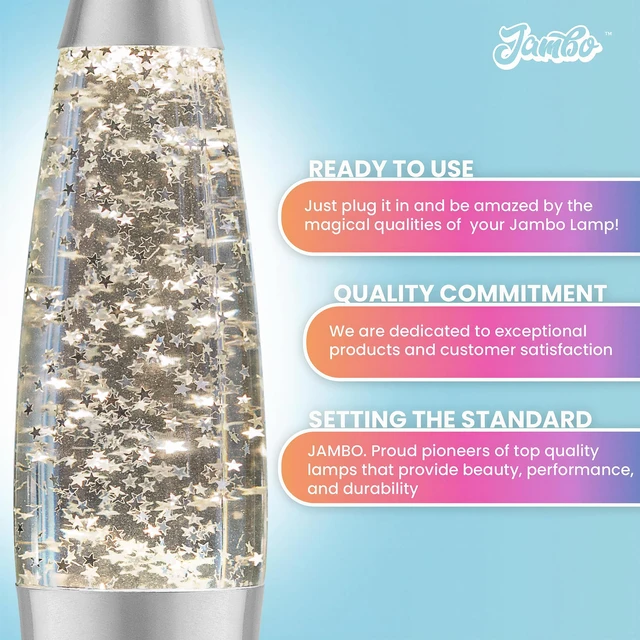 Alt view image 3 of 7 - 16-Inch Silver Star Glitter Lamp I Beautiful Liquid Lamp I Entertaining for Adults and Kids I Perfect Holiday Gift