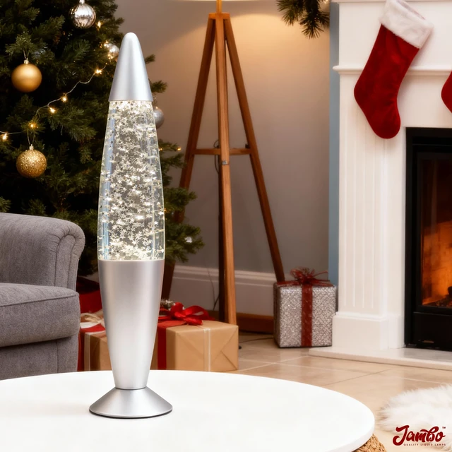 Alt view image 4 of 7 - 16-Inch Silver Star Glitter Lamp I Beautiful Liquid Lamp I Entertaining for Adults and Kids I Perfect Holiday Gift