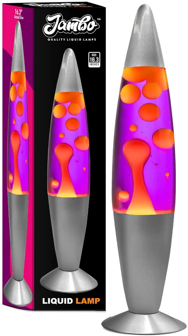 Main image of 16" Beautiful Lamp- Purple with Yellow/Orange Wax, Relaxing Liquid Light, Night Light Nightlight, Home Decor Living Room Office Bedroom Lamp for Adults Teens Kids Magma Motion