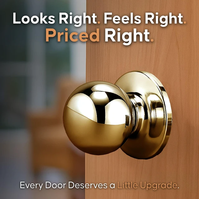 Alt view image 2 of 7 - BK2090PB Ball Door Knob, Dummy Function, 2 Pack, in Polished Brass