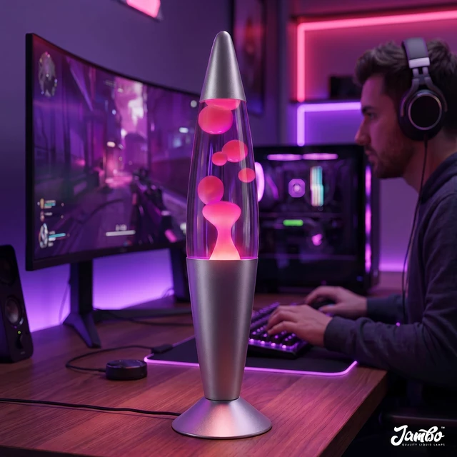 Alt view image 5 of 7 - 16" Beautiful Lamp- Purple with Pink Wax, Relaxing Liquid Light, Night Light Nightlight, Home Decor Living Room Office Bedroom Lamp for Adults Teens Kids, Magma Motion