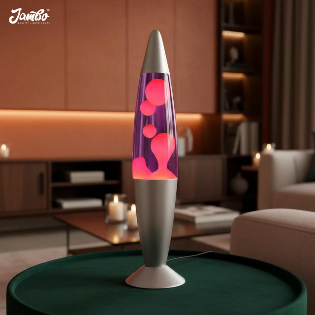 Alt view image 7 of 7 - 16" Beautiful Lamp- Purple with Pink Wax, Relaxing Liquid Light, Night Light Nightlight, Home Decor Living Room Office Bedroom Lamp for Adults Teens Kids, Magma Motion