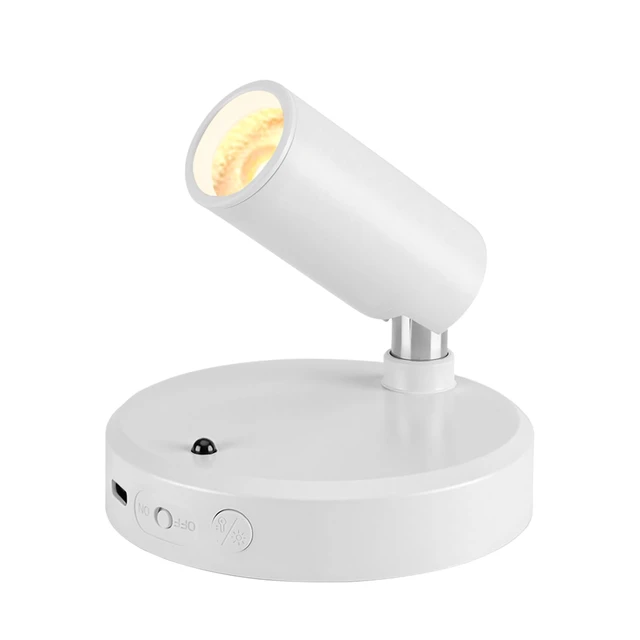 Alt view image 3 of 7 - Spot Light Indoor, Wireless Picture Lights with Remote, Mini Display Light, Uplighting Indoor for Artwork, Tree, Painting, Portrait (1-Pack White)