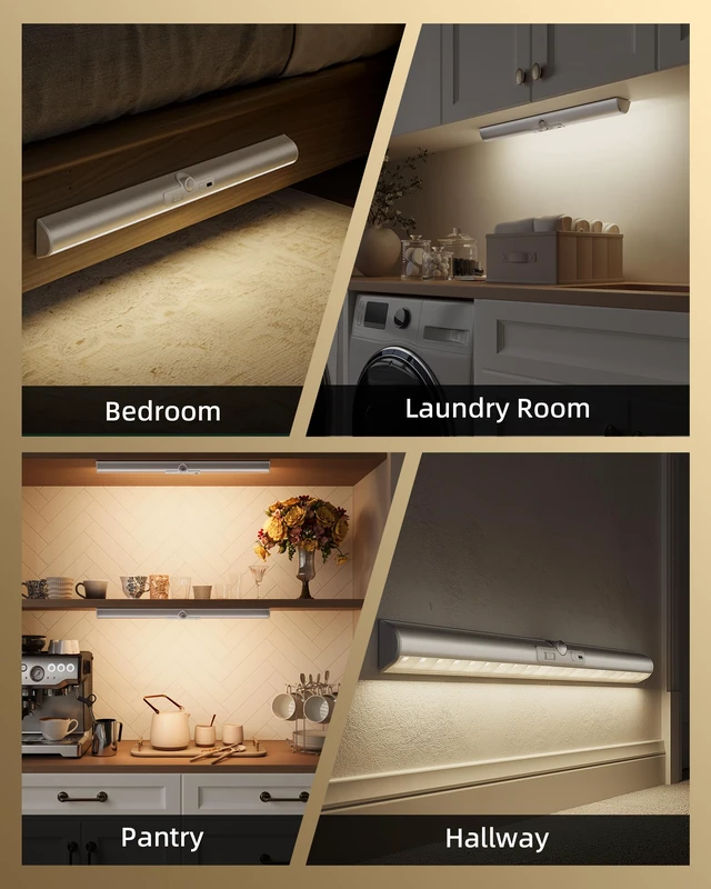 Alt view image 6 of 7 - 17-Inch Closet Lights, Motion Sensor Lights Indoor Rotatable Sensor, 3600mAh Rechargeable Battery, Wireless, 180 Lumens, No-Glare, 3 Color Temps, Dimmable, Pantry, 2 Pack