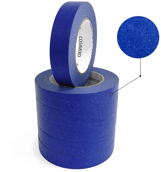 Alt view image 3 of 7 - Blue Original Multi-Surface Painter's Tape,0.94 inches x 60 Yards 6 Rolls Residue Free Wall Painting Blue Masking Tape with Sharp Lines