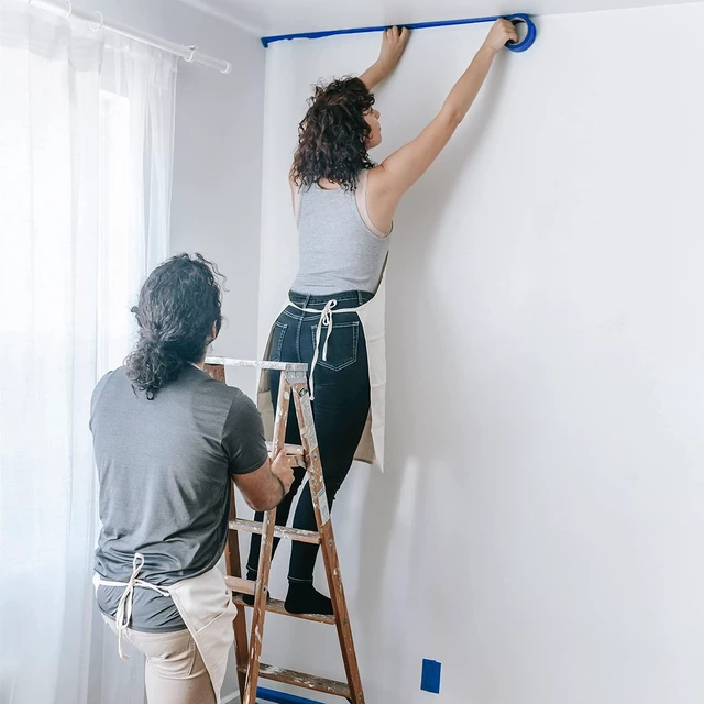 Alt view image 7 of 7 - Blue Original Multi-Surface Painter's Tape,0.94 inches x 60 Yards 6 Rolls Residue Free Wall Painting Blue Masking Tape with Sharp Lines