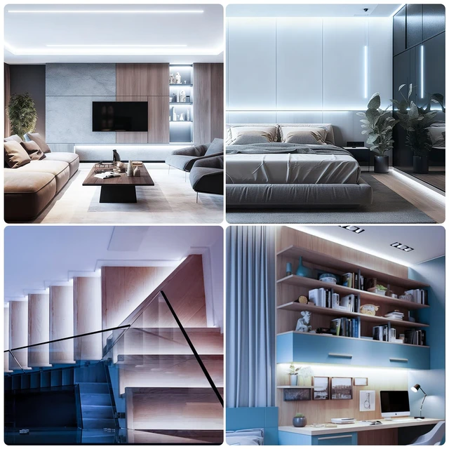 Alt view image 7 of 7 - 16.4FT Dimmable COB led Strip Light, High Brightness led Lights, 6500K Bright Daylight White, 24V, 140 LEDs, Flexible LED Tape Light Suitable for Bedroom, Kitchen, and DIY Home Decoration