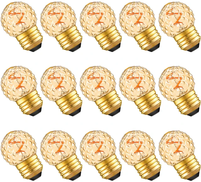 Main image of G40 LED Low Watt Light Bulbs Warm Glow E26 Amber 1W 10 Watt Light Bulb Low Lumen Light Bulb Spiral Filament Small Short Light Bulbs Decorative Dim Light Bulbs for Lamp,Bedroom,2200K 100LM,15 PACK