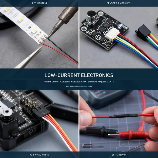 Alt view image 7 of 7 - 30 AWG Silicone Wire, 6 Colors, 66 ft Each, Stranded Tinned Copper 60V Flexible Electrical Wire, Tinned Copper, Hook up Wires for Breadboard/DIY/Battery